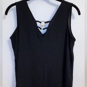 Thalia Sodi Sheer Tank Top in Black